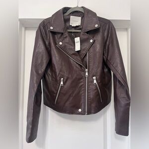 NWT Anthropologie Brown Leather Jacket